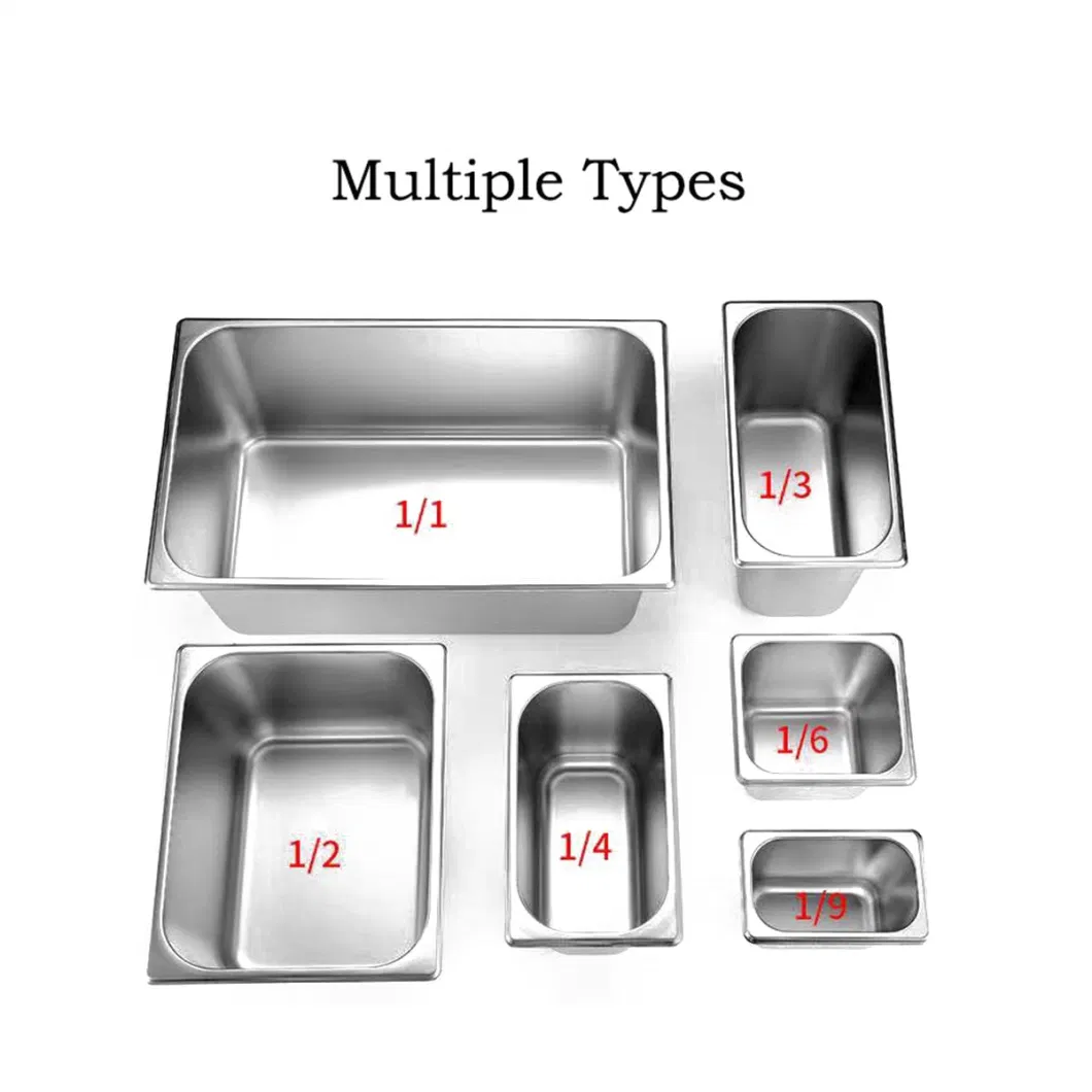 20-200mm 1/1 Gn Pan Stainless Steel Gastronorm Containers Food Storage Hotel Gn Pan with Stainless Lid Customized