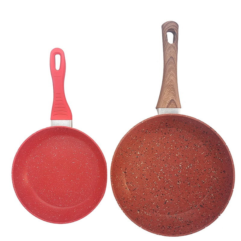 Aluminum Granite Cookware with Glass Lid Non-Stick Frying Pans