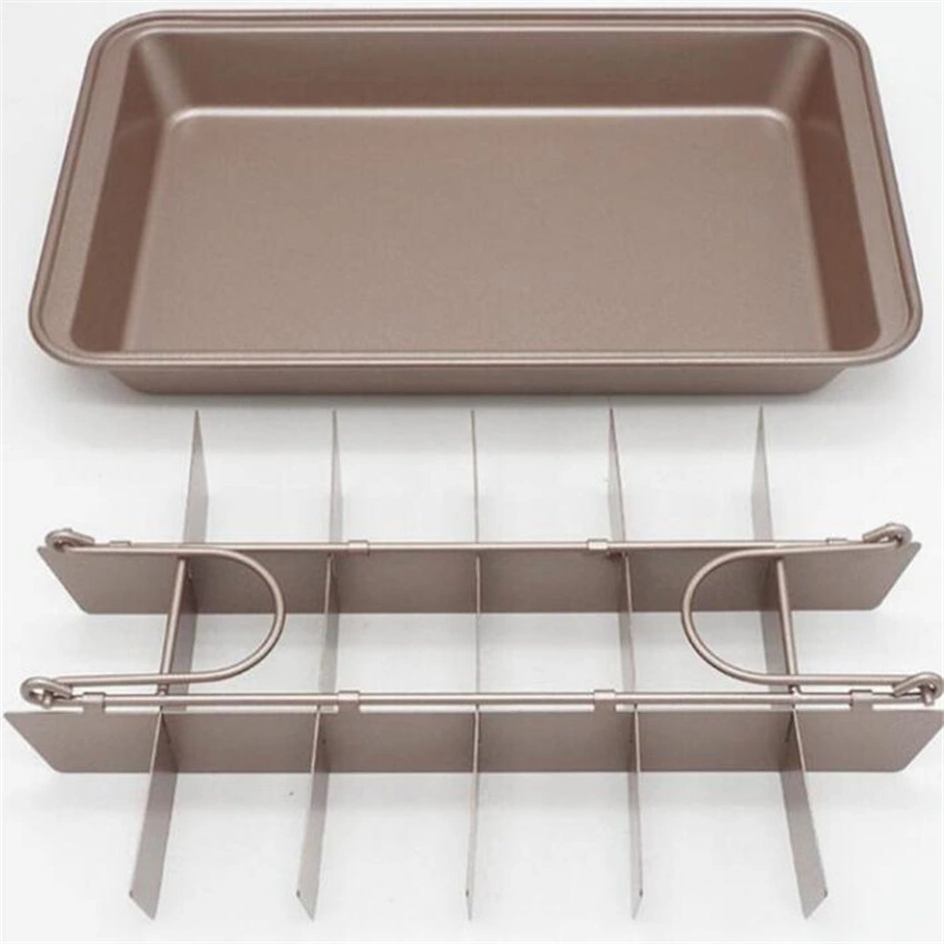 High Quality Kitchen Bake Pan Grid Carbon Steel Brownie Pan