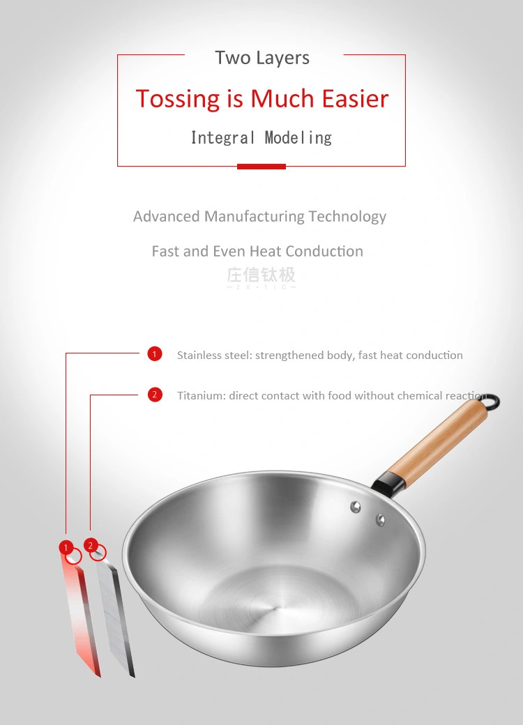 30cm Chinese Titanium Aluminum Alloys Nonstick Frying Wok Pan