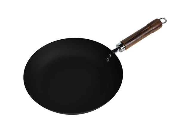 11 Inch Pre-Seasoned Lightweight Iron Cookware Rustproof Carbon Steel Frying Pan