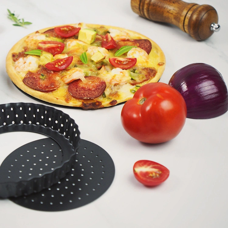 Factory Supply Perforated Carbon Steel Non-Stick Pie Tart Quiche Pan