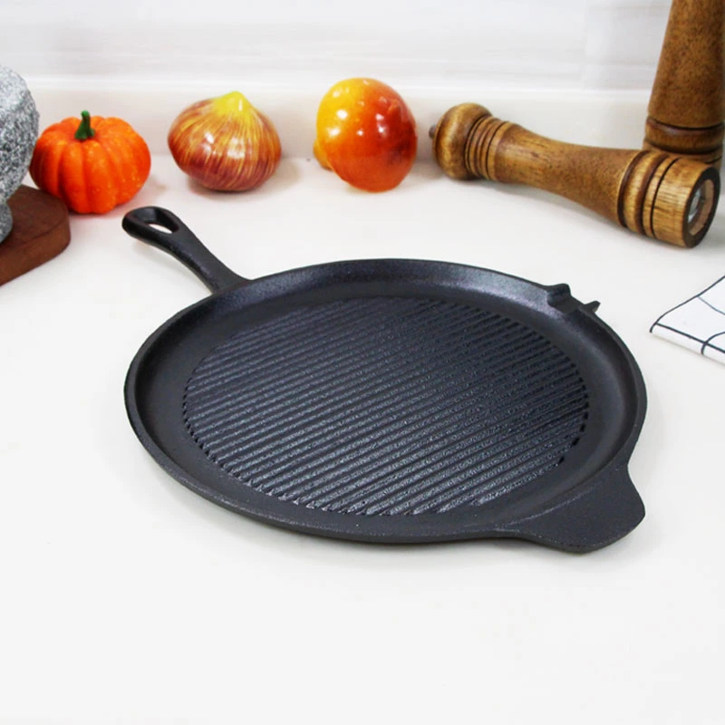 Cast Iron Square Grill Pan, Pre-Seasoned Cast Iron Grill Pan for Indoor