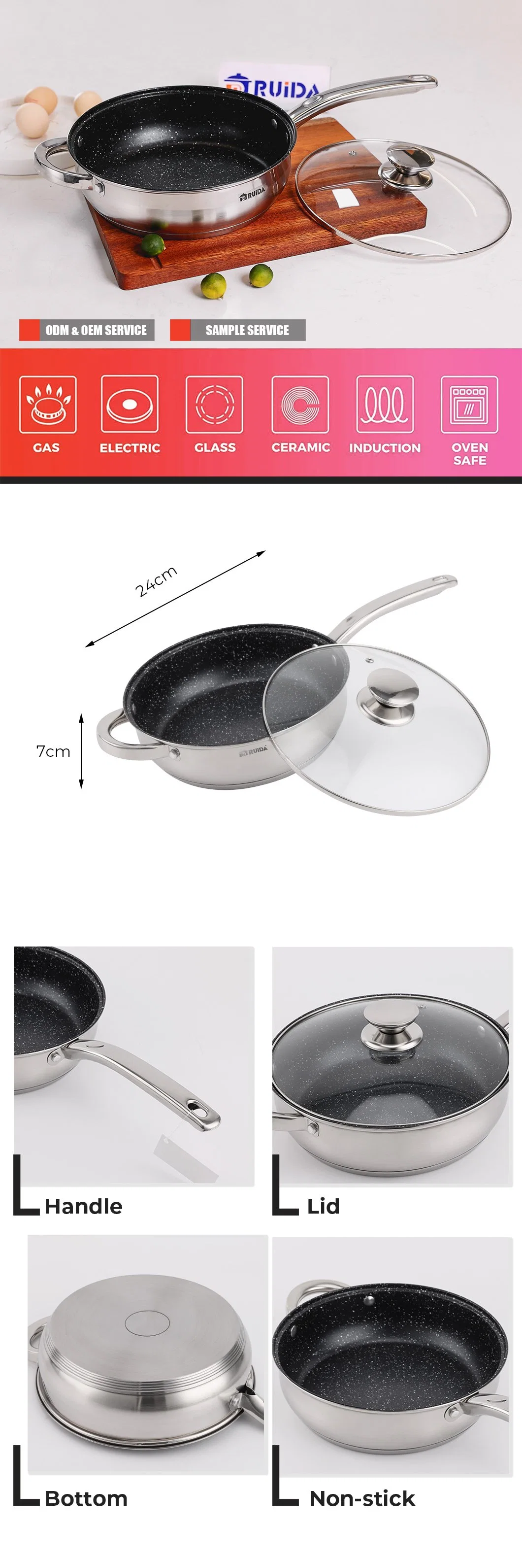 Good Quality Stainless Steel Frypan Pan Frying, Boiling, and Stir Frying All in One