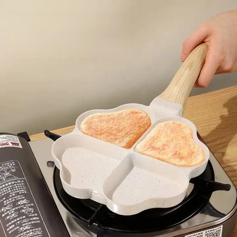 New 4 Holes Aluminium Alloy Non-Stick Cake Maker Multifunctional Omelette Pan