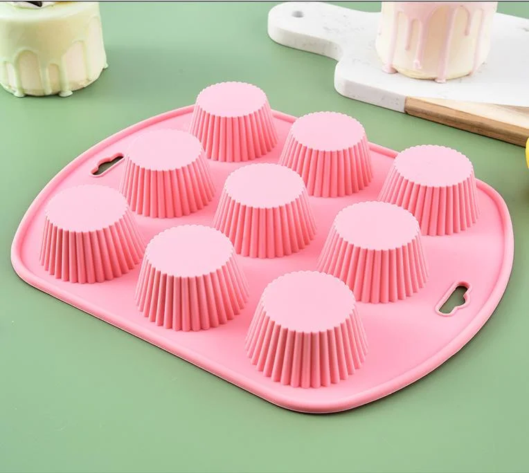 9 Cups Silicone Non-Stick Cupcake Pan and Muffin Pan with Ears