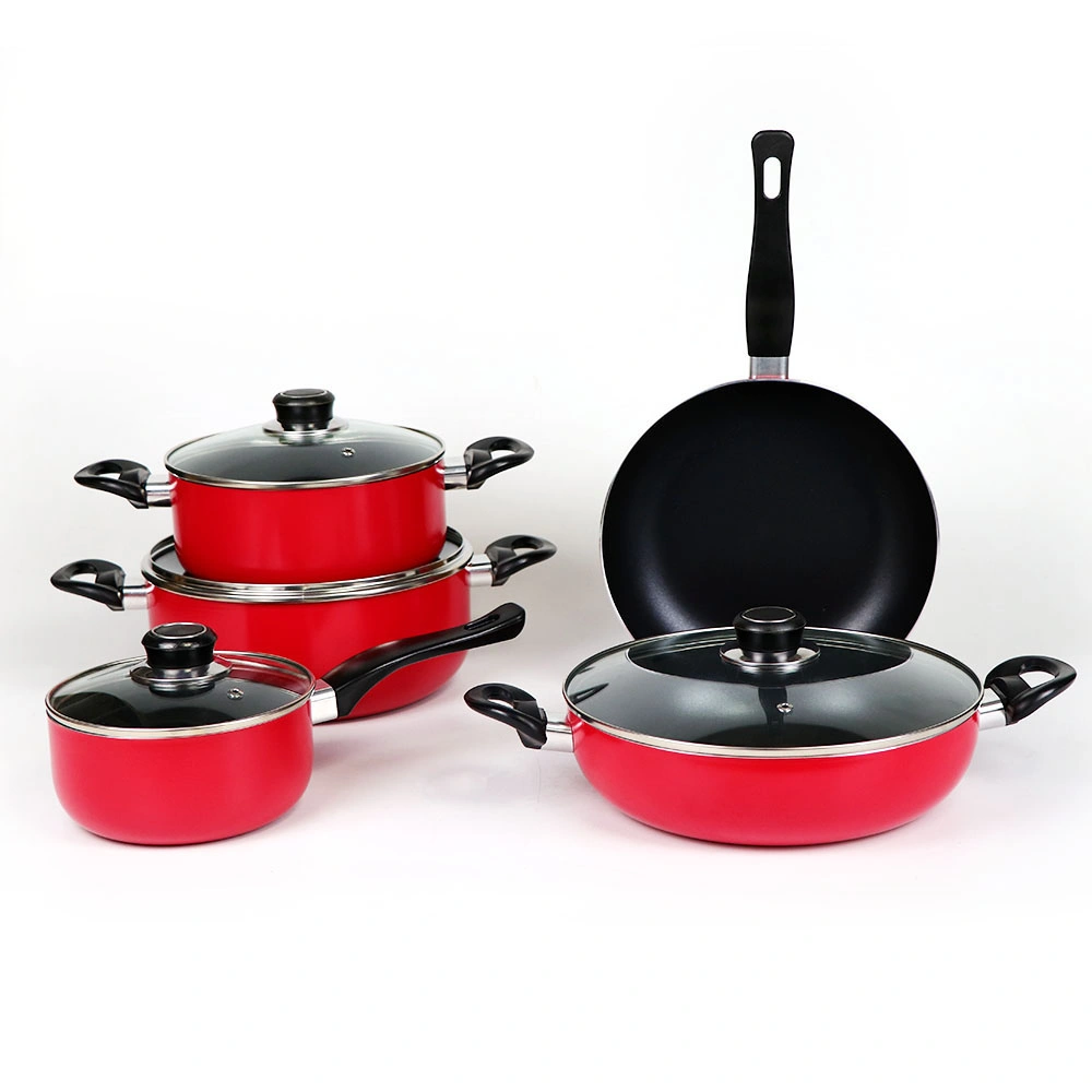 Aluminum Black Nonstick Ceramic with Bakelite Handle Casserole and Sauce Pan Set with Induction Base, FDA LFGB Food Safe Non-Stick Inside Cookware