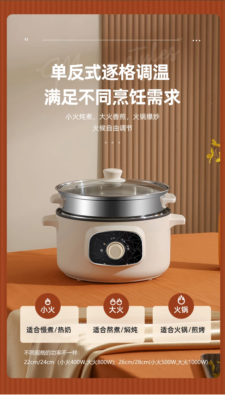 Factory Direct Double-Layer Electric Hot Pot Stainless Steel Steamer Dormitory Electric Steamer Home Small Cooking Pot