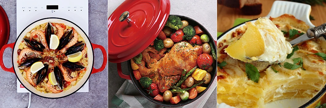 Nonstick Ovenproof Enameled Cast Iron Grey Dutch Oven with Sturdy Lid