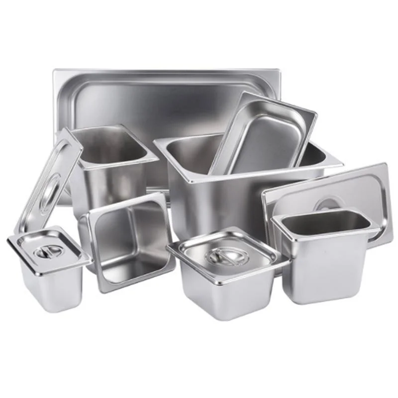 Food Gastronorm Container Restaurant Supplies Stainless Steel Pan with Lid