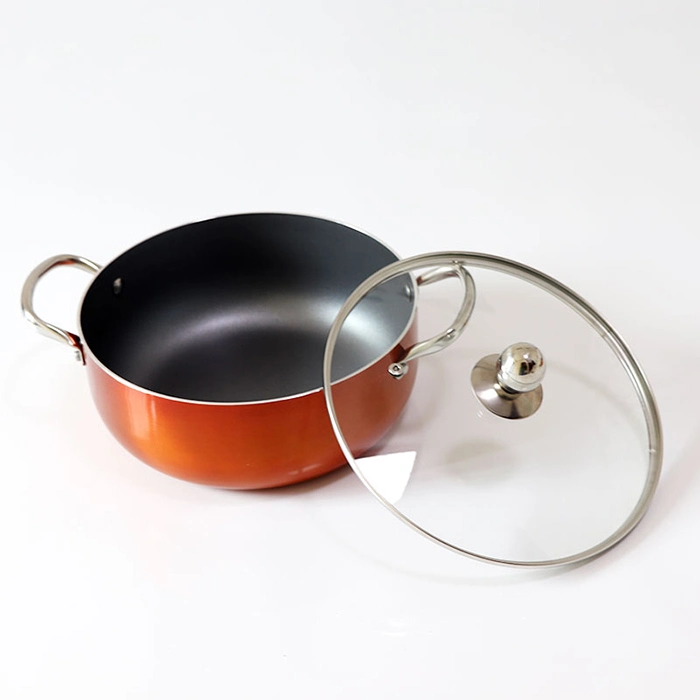 Food Safe Black Nonstick Cookware with Copper Fry Pan Cooking Pots Wok Pan Oil Free Ceramic Induction Casserole