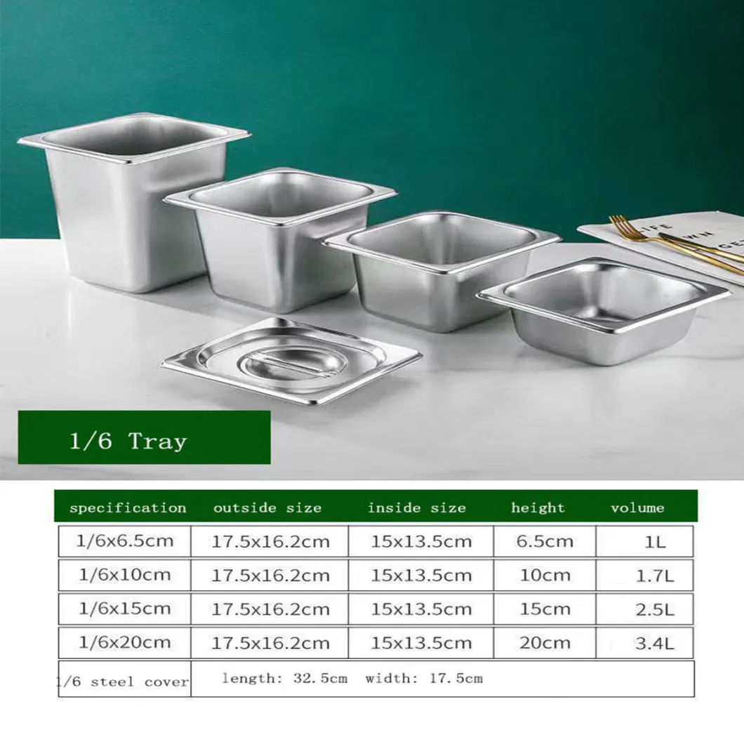 20-200mm 1/1 Gn Pan Stainless Steel Gastronorm Containers Food Storage Hotel Gn Pan with Stainless Lid Customized