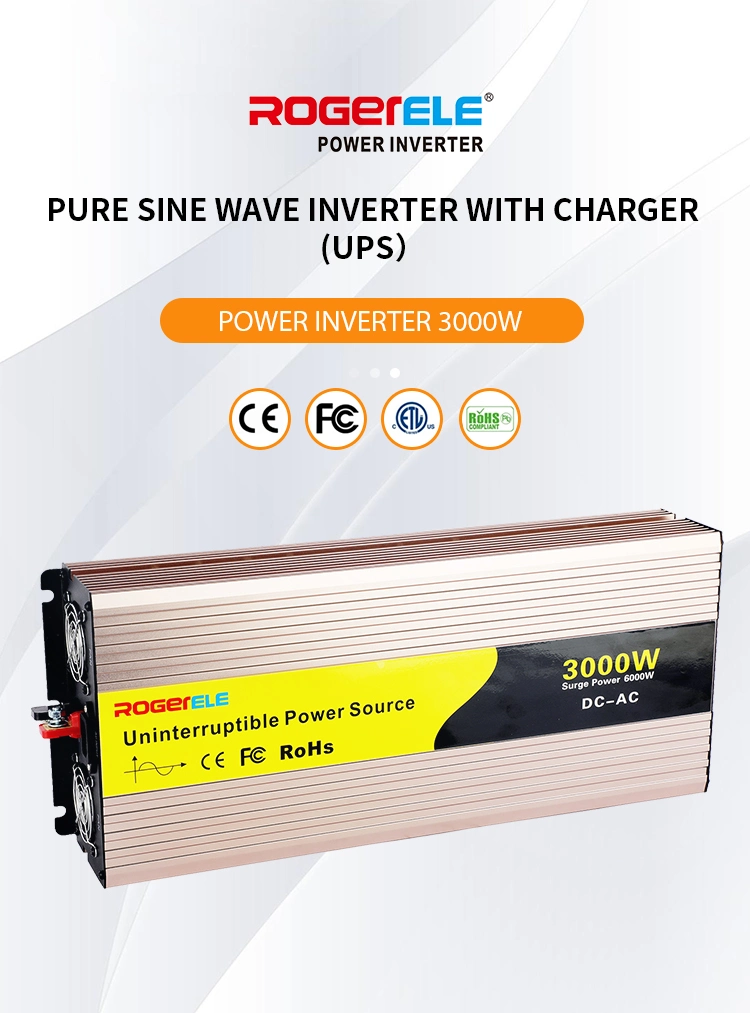 3000W 12V/24V/48V DC to AC 110V/220V UPS Power Inverter with Charger