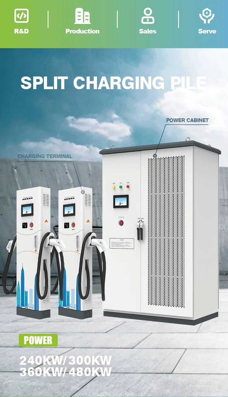 Split Type DC APP Control EV Charger Factory Manufacturer Ocpp CCS2 CCS1 Gbt Ten Guns 200A Fast Electric Car Charging Station