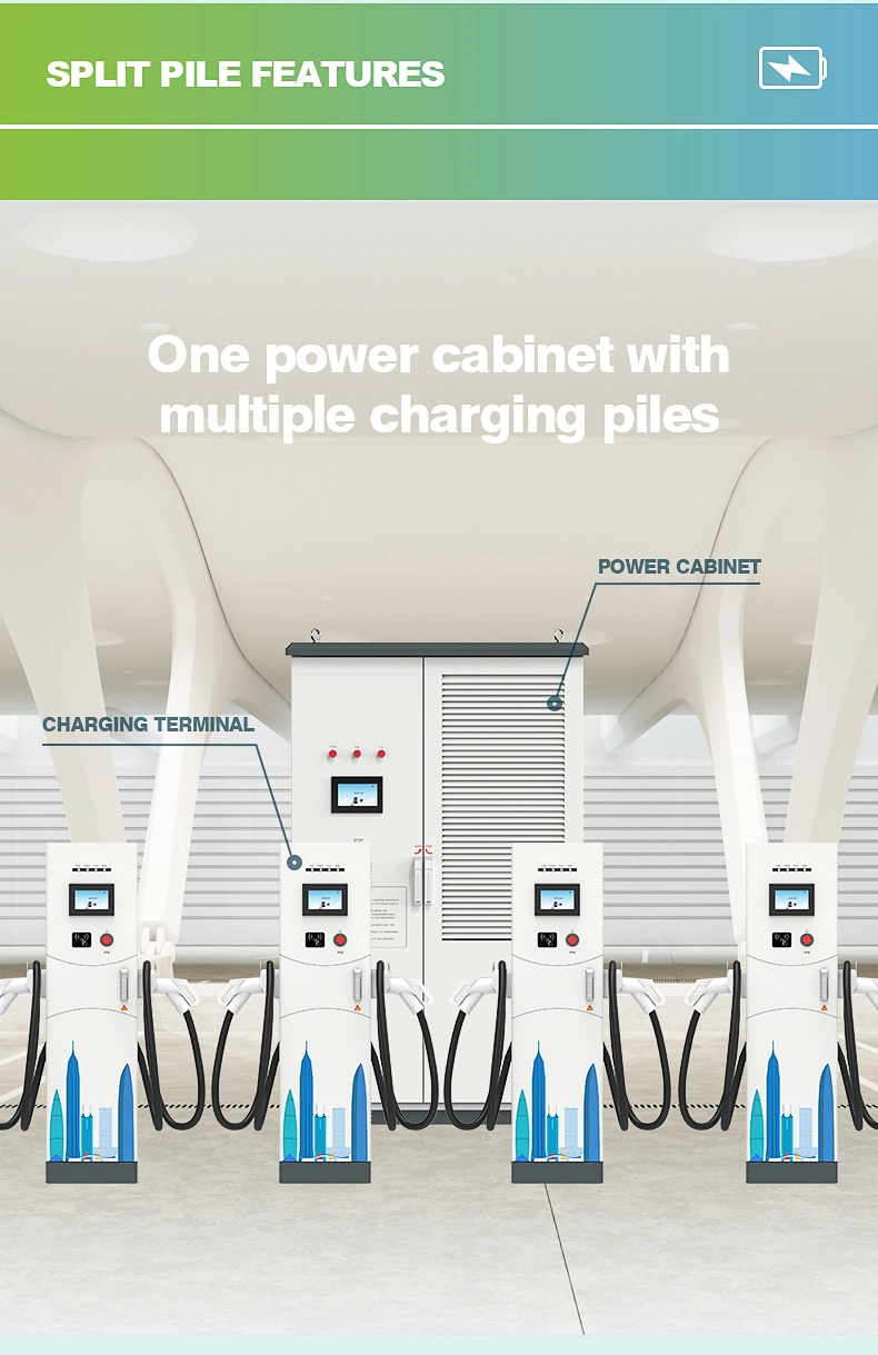 DC Fast 360kw Six Gun Electric Car EV Fast Charging Station with Outdoor Advertisement Screen EV Charger