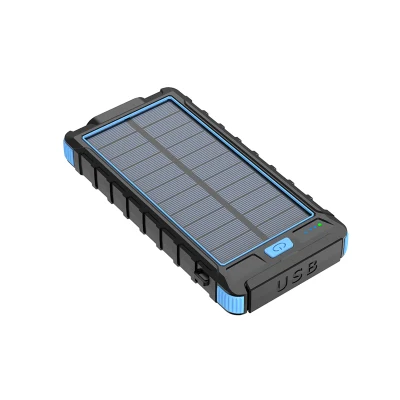 Resistente al agua a los golpes de Energía Solar externo USB cargador de batería Banco Pack con los bancos de potencia portátil de la brújula