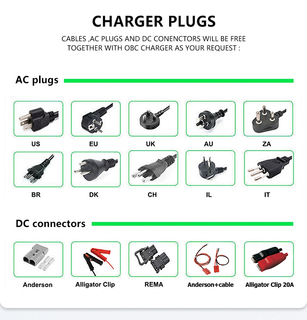 Onboard Charger 48V 80A 72V 25A 24V 50A LiFePO4 Charger Waterproof Battery Charger