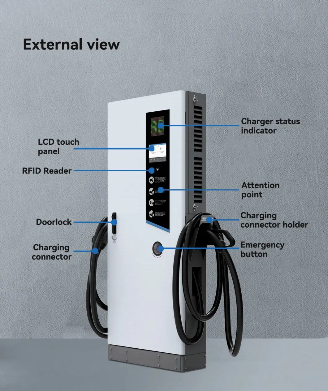 Soonplus Electric Vehicle Bus Charging Station with CCS Combo Connector 60kw EV Charger