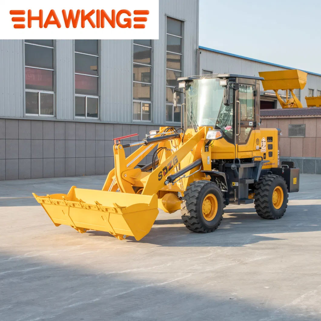 Mini Small Diesel Compact Wheel Loader with Cloased Cabin Air Conditioning Heater Solid Tyre Auto Gear Box Clamp Attachments for European Markets Quick Change