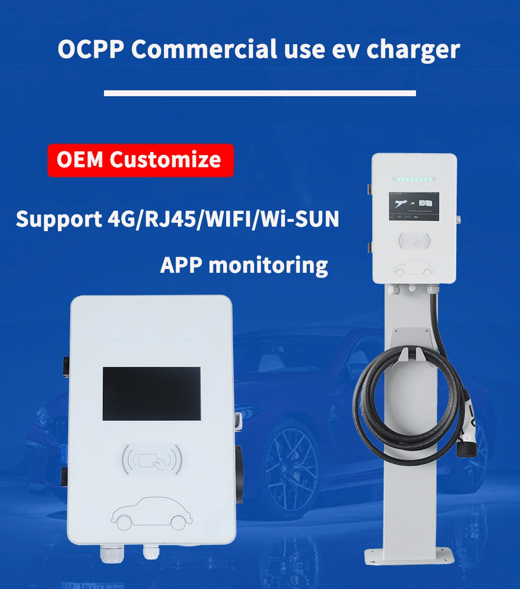 CE RoHS Passedcar Battery Charger 7kw 11kw 22kw with Smart Ocpp APP Control EV Charging Station with Dlb Function for Electric Vehicle Charging Station