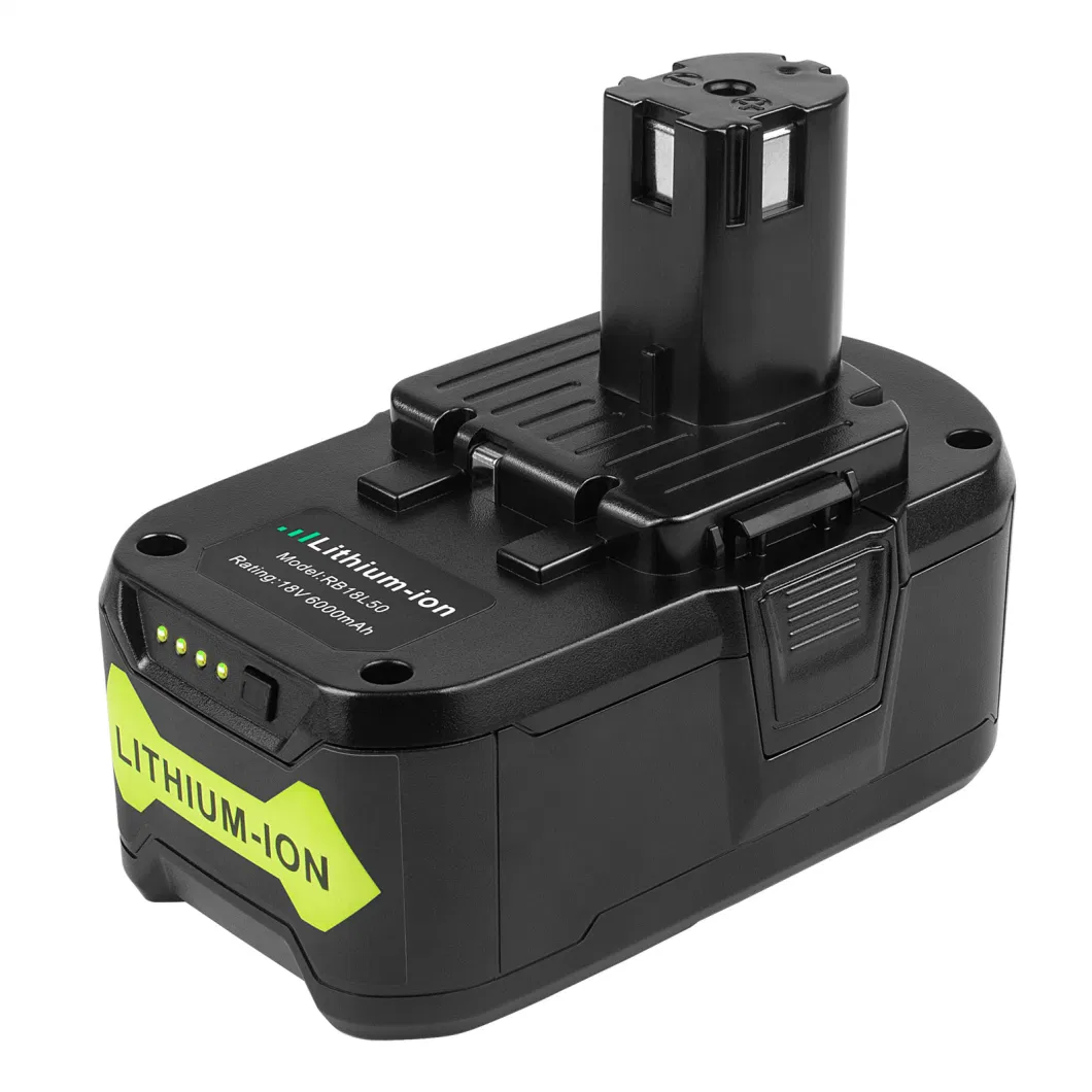 Wholesale Manufacturer 18V 6000mAh Rb18L50 Lithium Rechargeable Battery Replacement for Ryobi Cordless Power Drill Tools