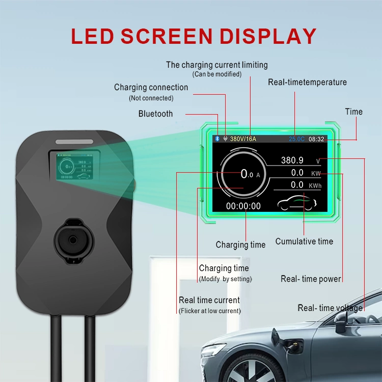 Factory Price AC Wall Box EV Charger 32AMP Car Battery Charge Pile 22kw EV Charger with Smart APP Control