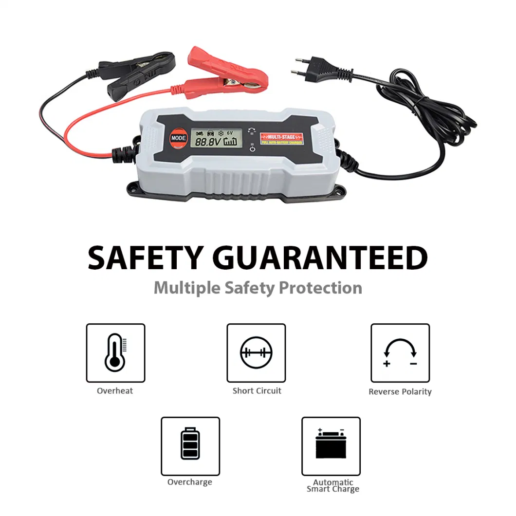 0.8A/3.8A Electric Car Battery Charger 6V/12V Motorcycle Battery Charger