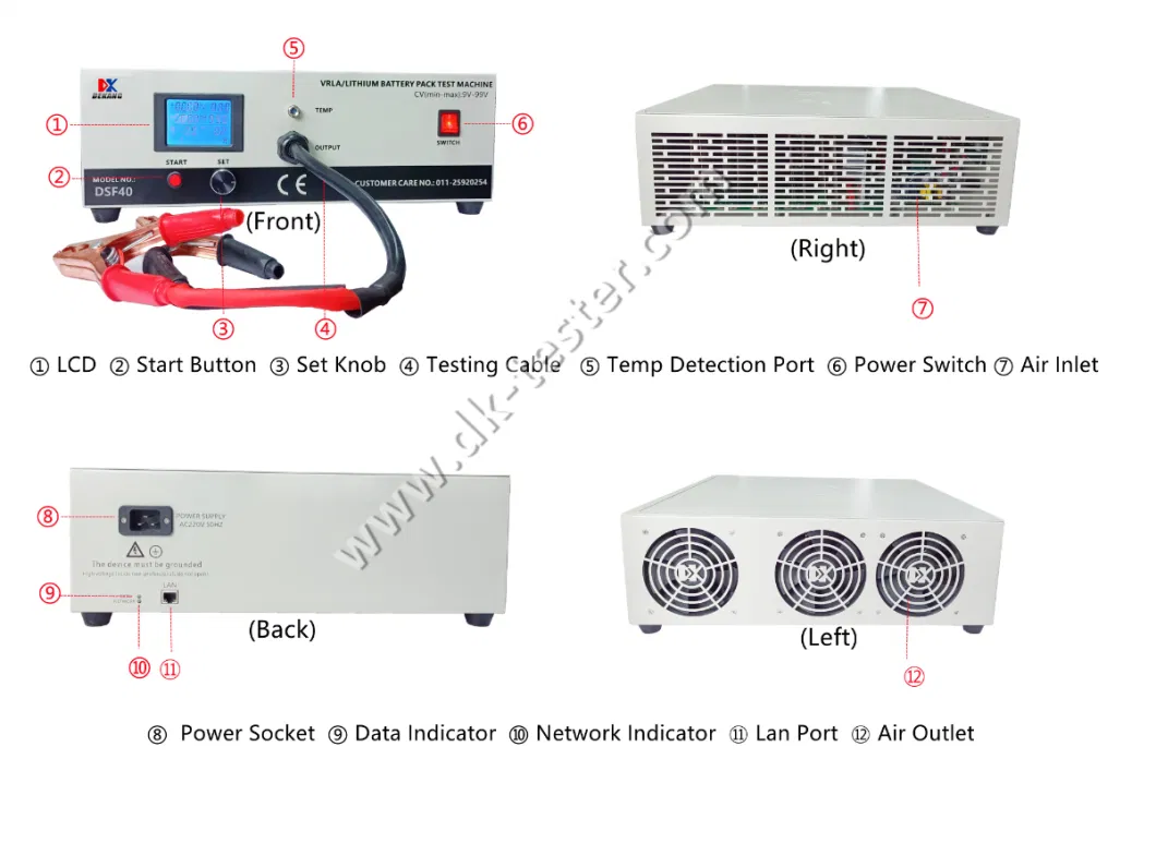 9V-99V 40A Wide Voltage Output Lithium-Ion Battery Pack Auto Cycle Charge and Discharge Lab Research Battery Discharger Charger