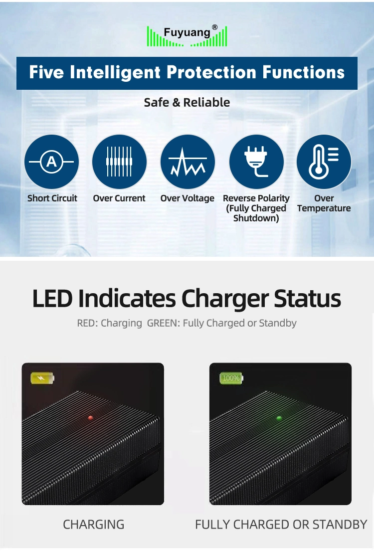 Fuyuang UL GS CE SAA PSE Li-ion Battery Charger for Ebike E-Scooter Drone 1A 2A 3A 4A 5A 10A Lithium Battery Charger 12V