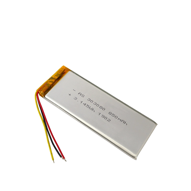 IEC62133 Certified Rechargeable 3.7V Lipo Battery 303080 850mAh Lithium Polymer Battery for Charger