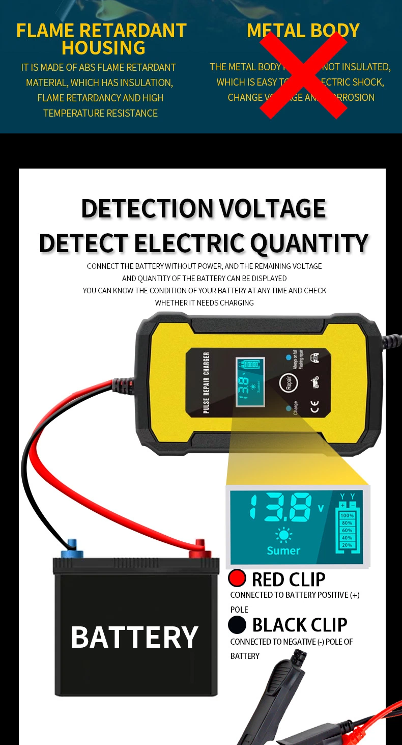 New Arrivals Charging Motorcycle Lead-Acid Batteries 12V6a Car Charger Batteries