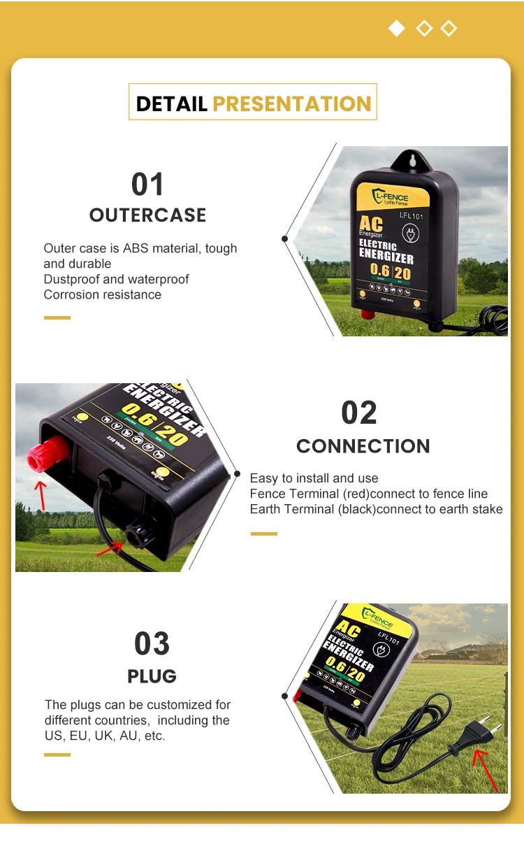 Farm Electric Fence Charger AC Power Energizer