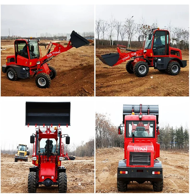 Free shipping!!! Chinese Industrial Titan Small 0.8 Ton Articulated Earth Mover Euro Auto Mini Farm Truck Wheel Tractor Front End Loader for Sale