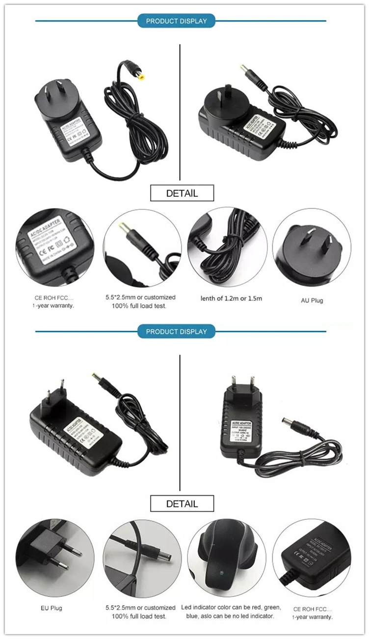 18650 Lithium Li-ion Rechargeable Battery Pack 12.6V 1A Wall Wart Power Supply 12.6W Lithium Battery Charger