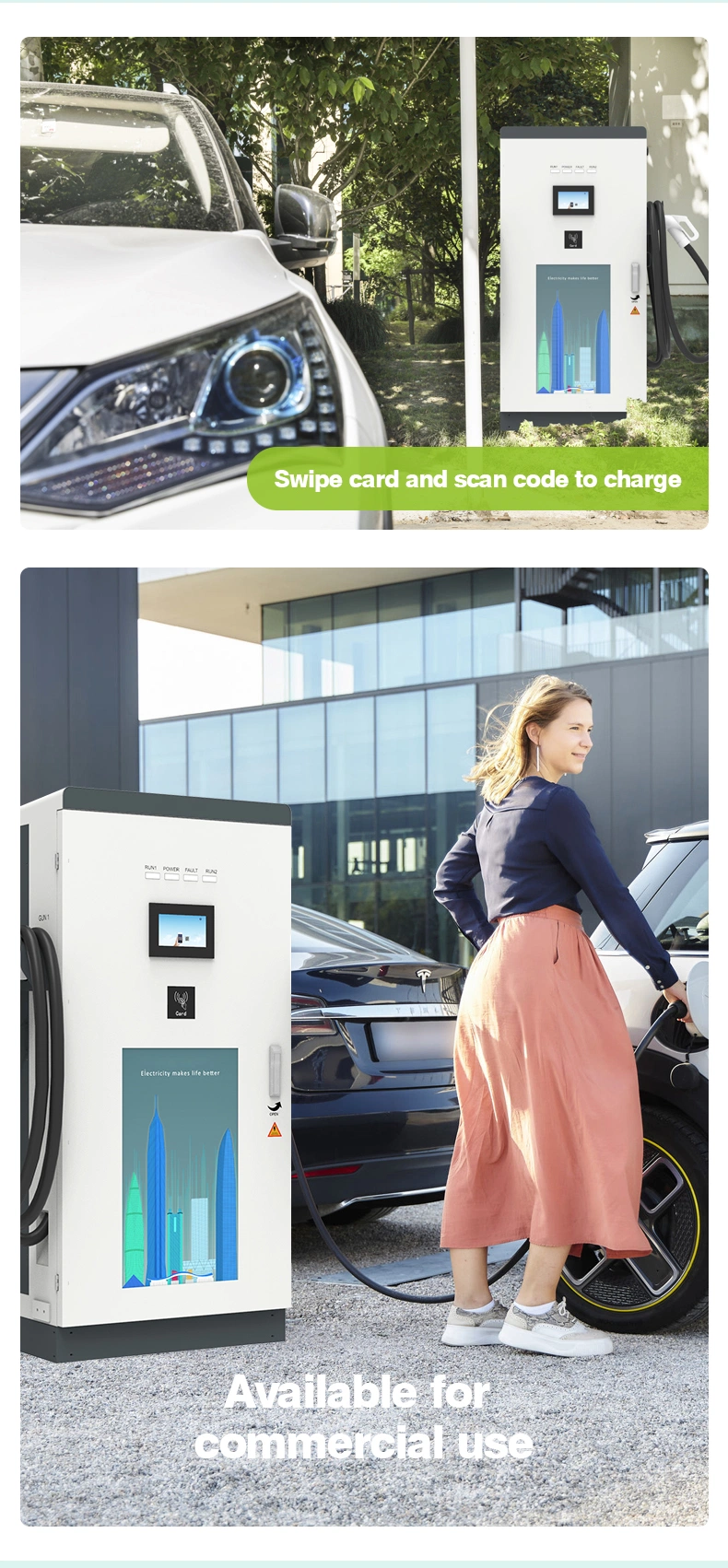 DC EV Charger Manufacturers 30/60/80/120/240kw Charger Station Public Floor Mounted Charging Pile for Electric Vehicle