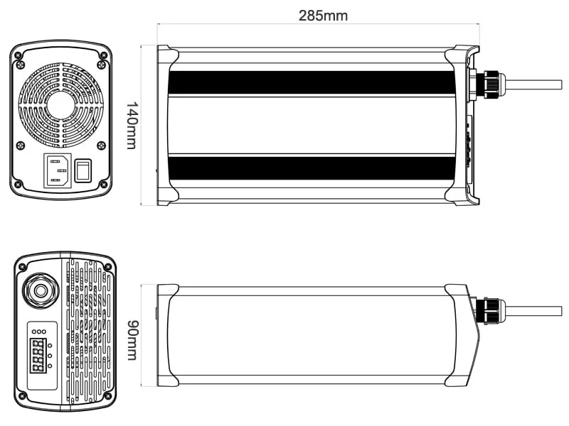 900W Battery Charger 10s 30V 32V LiFePO4 Batteries Chargers DC 36V/36.5V 20A 25A for Electric Forklifts