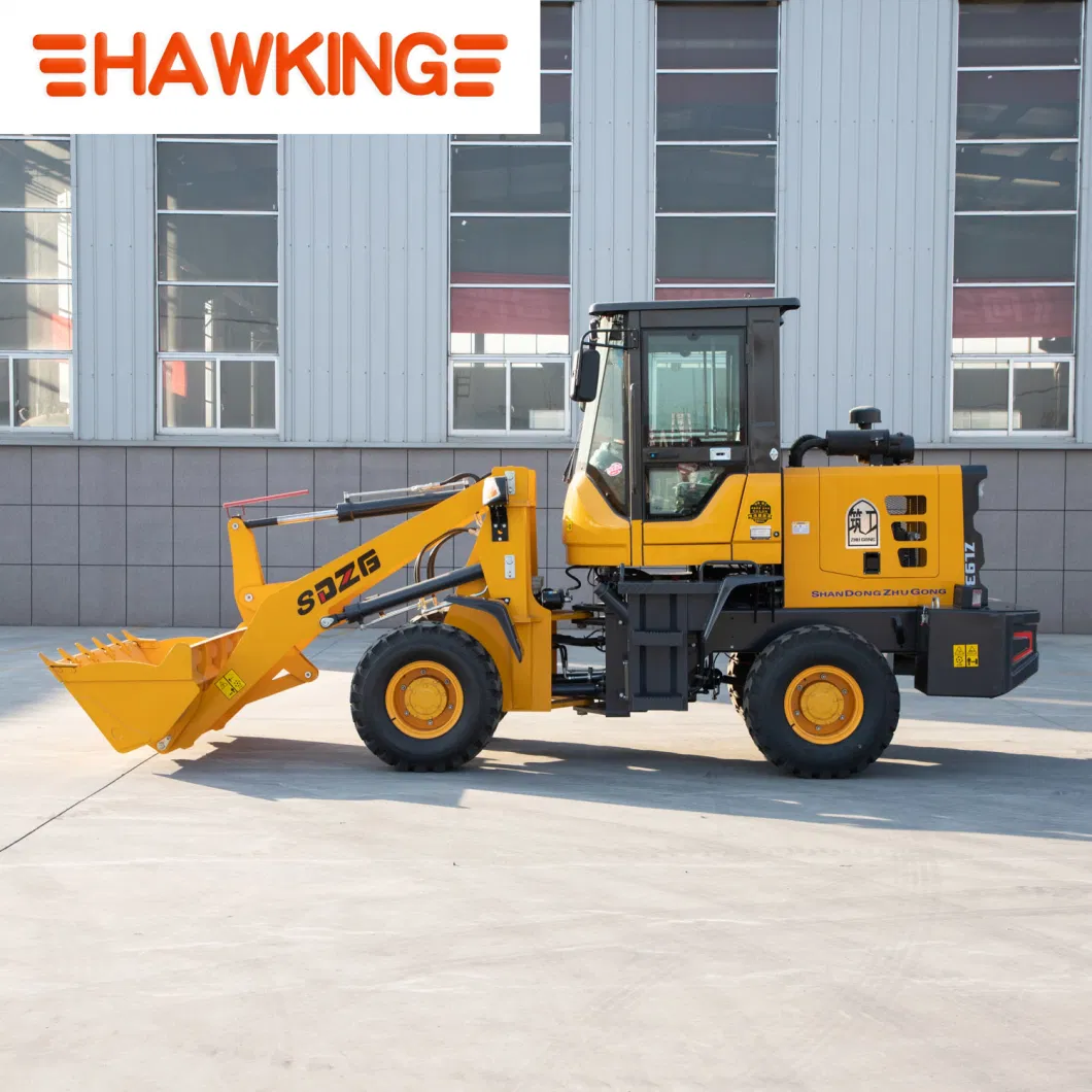 Mini Small Diesel Compact Wheel Loader with Cloased Cabin Air Conditioning Heater Solid Tyre Auto Gear Box Clamp Attachments for European Markets Quick Change