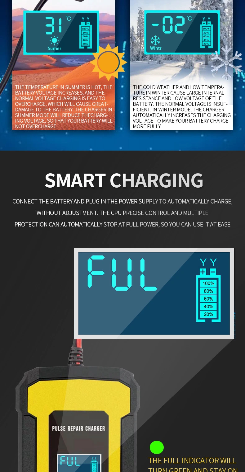 New Arrivals Charging Motorcycle Lead-Acid Batteries 12V6a Car Charger Batteries