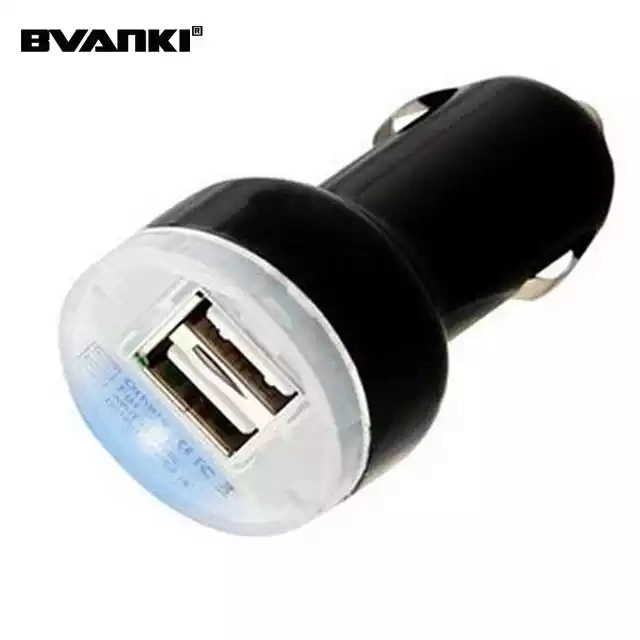 2.1 AMP Motorcycle Mobile Phone Electric Accessory Battery Portable Solar USB 2 Port Car Charger with LED Lighting