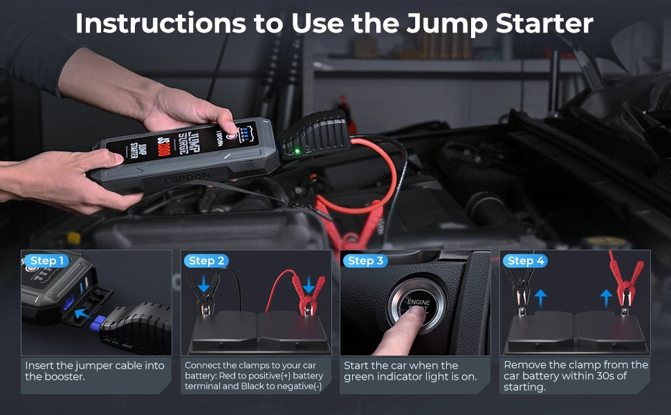 Topdon Js2000 Utrai 12V Halo Bolt Compact Portable Car Battery Charger Gooloo Gt 3000 Jump Starter 22000mAh Hummer Truck Starter Kit Jump Booster