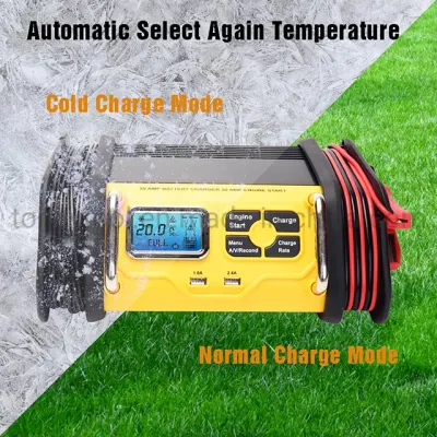 Caricabatterie per auto 12 V/20 a, manutenzione della batteria a 7 stadi e compensazione della temperatura, caricabatterie intelligente portatile per auto