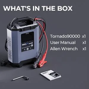 Topdon Tornado90000 T90A 12V 24V Volt Battery Maintainer Automotive Mobile Automatic Portable Deep Cycle Marine Truck Car Fast Trickle Charger for Car Battery