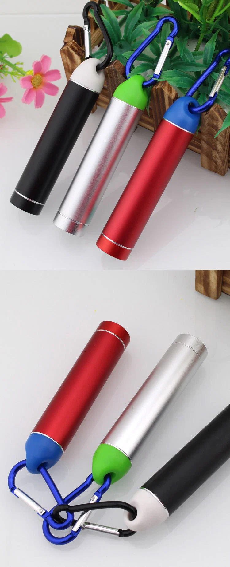 Promotion Aluminum 18650 USB Power Bank Battery Charger with 1200mAh 1500mAh 2000mAh 2600mAh