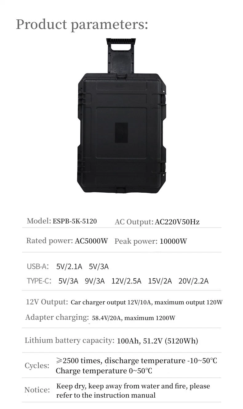 Trolley Emergency Power Car Charging 5000W Portable DC EV Charger Power