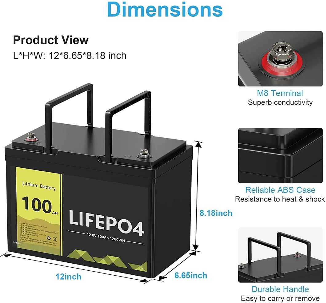 Rechargeable Lifepo4 12v 24v 36v 50ah 100ah Lithium Ion Battery