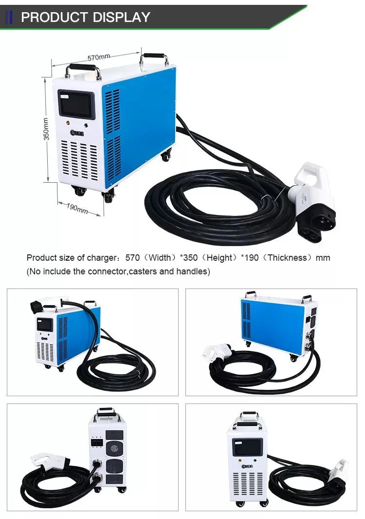 Movable 15kw 38A DC Fast CCS2 for Electric Car EV Charging Station Portable EV Charger