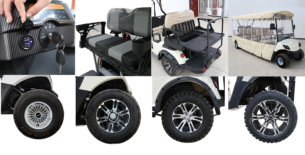 Hongchangda Electric Golf Cart 2+2 Seats 4 Wheels Club Car for Sighting with 48V 72V Fast Charger