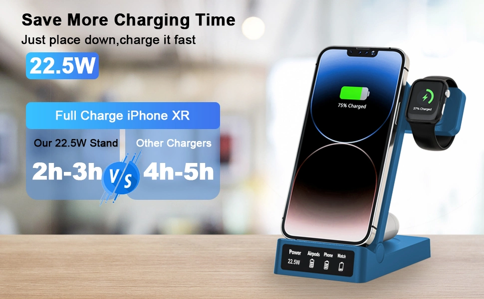 2023 Portable Quick Fast Charger for Android iPhone Smartphone Wireless Charging Station