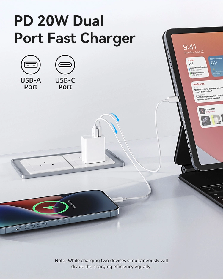 Pd18W QC3.0 USB Fast Type C Charger Universal Input 5V 3A/9V 2A/12V 1.5A EU UL CE FCC SAA RoHS Ukca for Tablet/Mobile Phone/ LED/CCTV/Headset/Wireless Charging