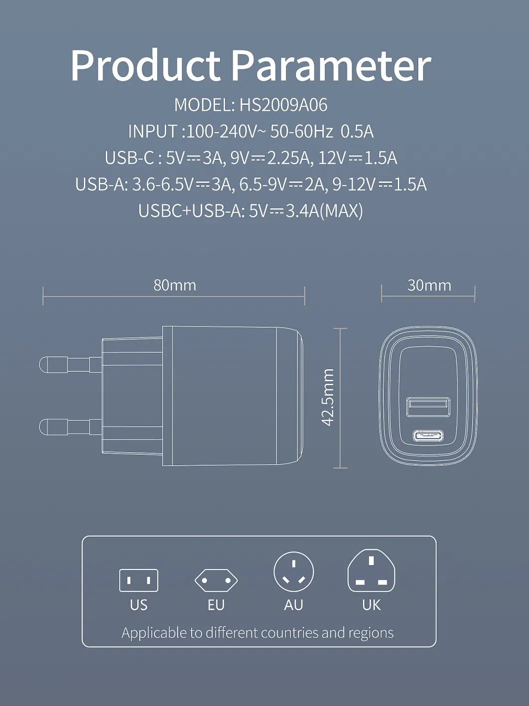 2024 Newest for Apple iPhone 14 20W Pd Charger QC3.0 Dual USB Power Adapter Travel Wall Charger